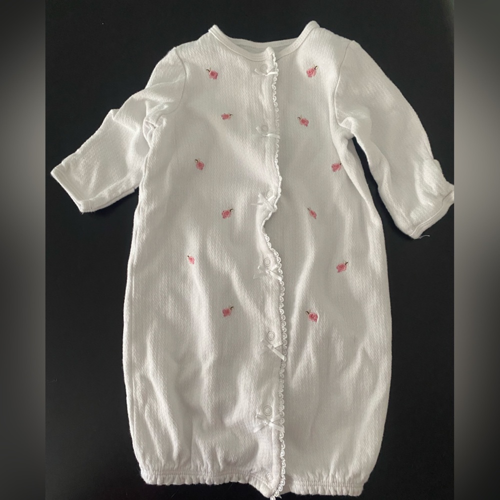 Little Me White Baby Outfit with Pink Accents